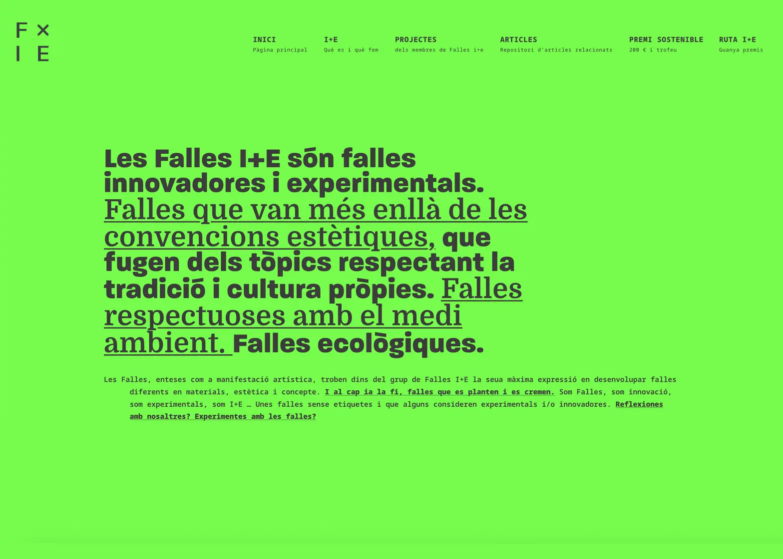 Página web de la Federació de Falles i+e. Páginas web Valencia.