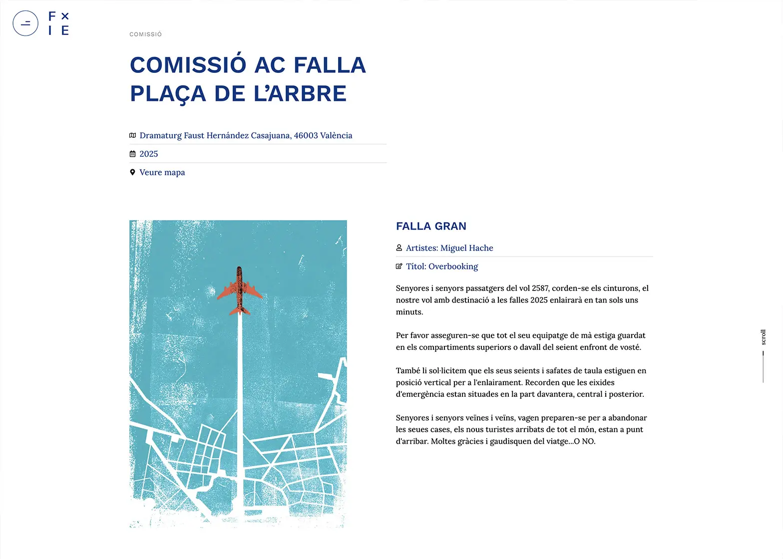 Desarrollo de la página web para las Fallas innovadoras y experimentales de Valencia.